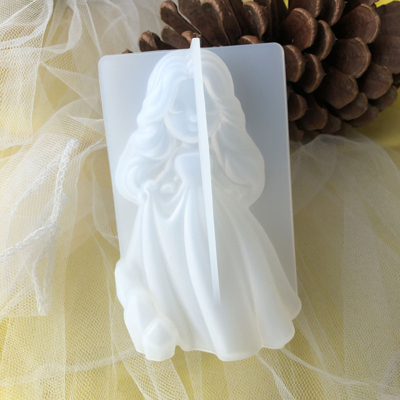 Candle Making Moulds - ثلاثية الأبعاد لطيف الأميرة سيليكون قالب