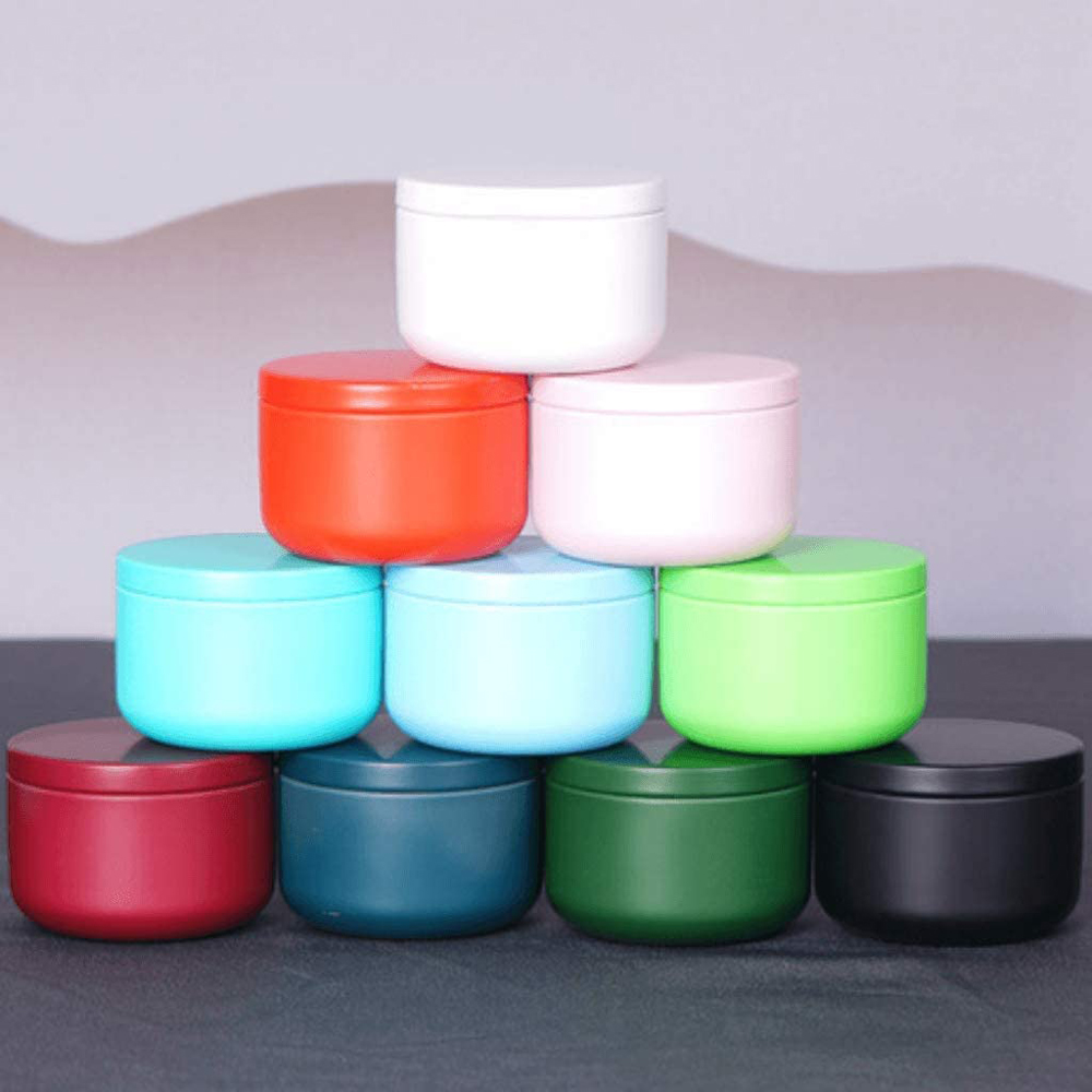 Kraft Box Candle - علبة الشاي مع أغطية محكمة الغلق،
