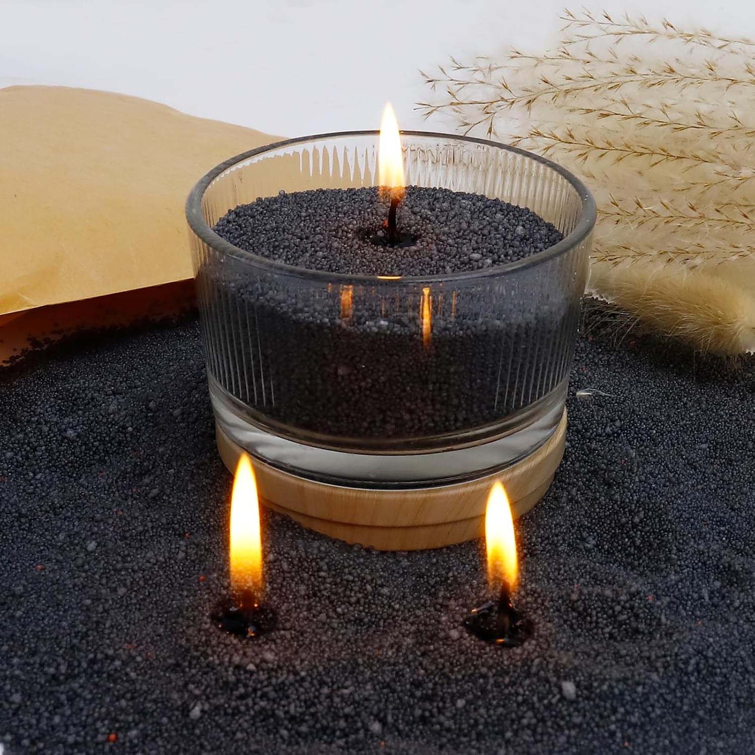 Candle Making Video - رمل شمع أسود مع فتيل، 200