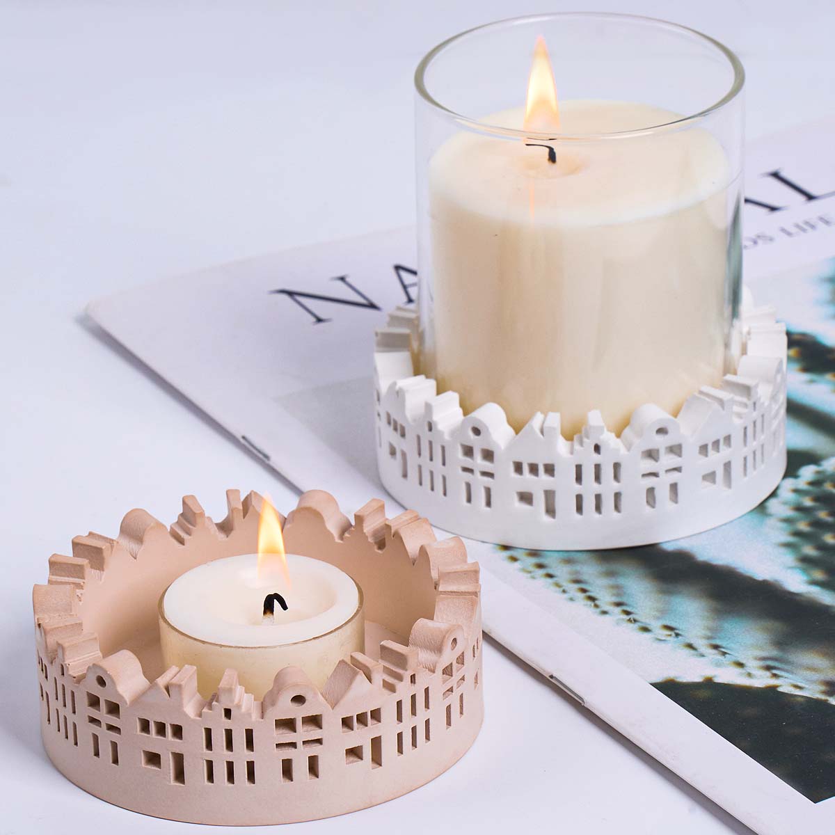 جوفاء جولة منزل شمعة حامل قالب - مراجعة Kraft Box Candle وسعره