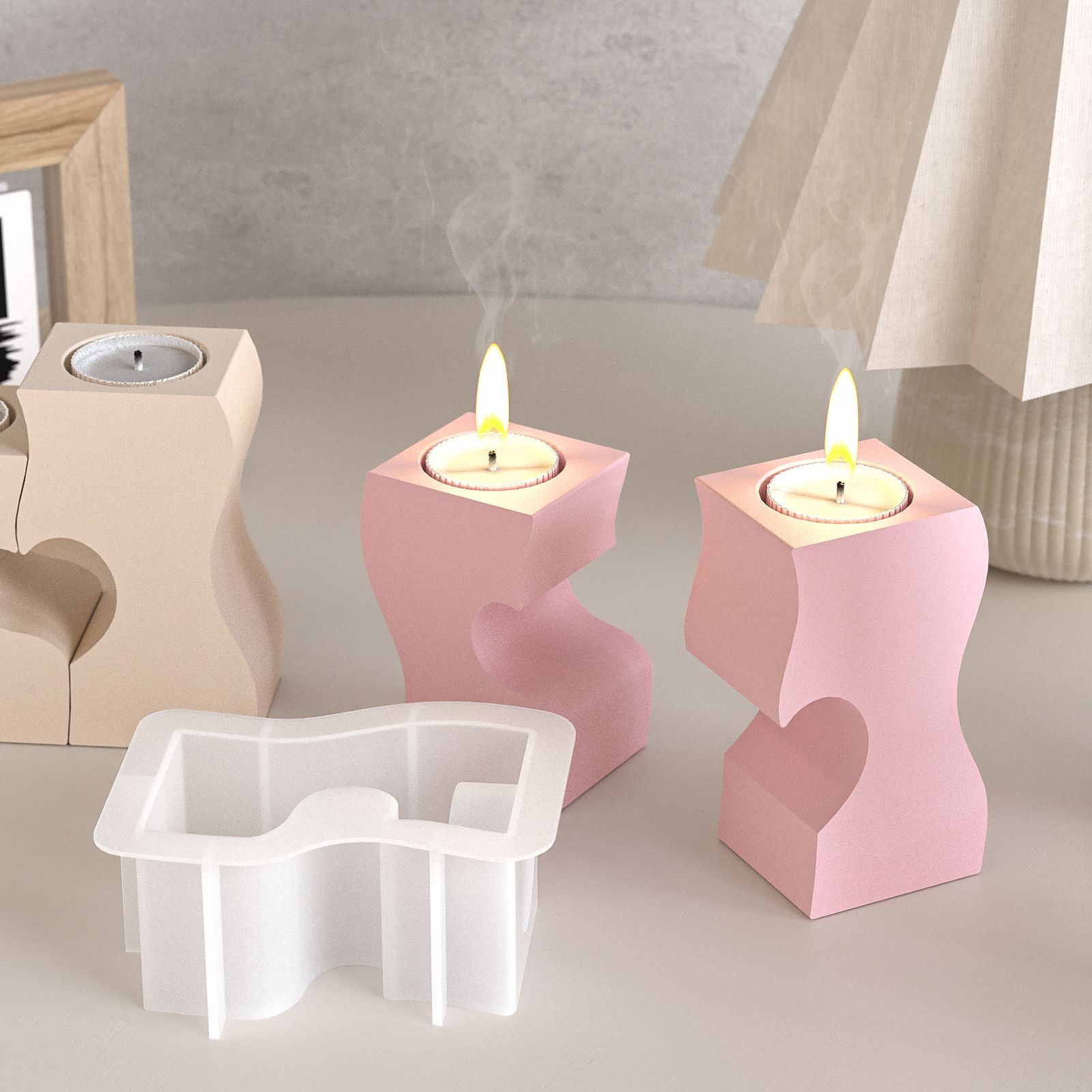 S القلب الشمعدان قوالب السيليك - مراجعة Candle Making Moulds وسعره