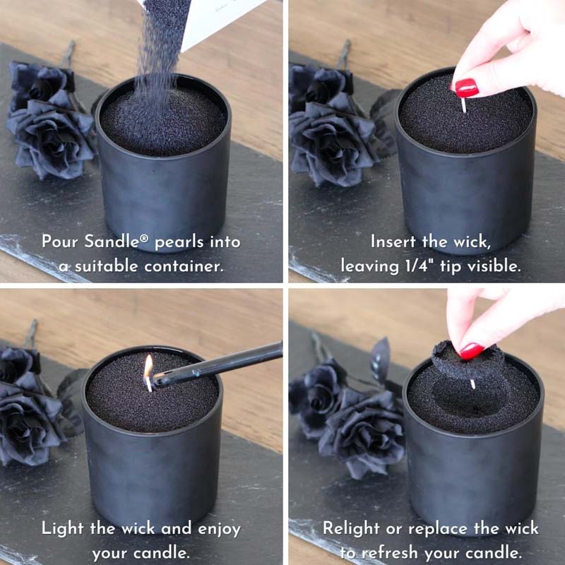 رمل شمع أسود مع فتيل، 200 جرام - مراجعة Candle Making Video وسعره